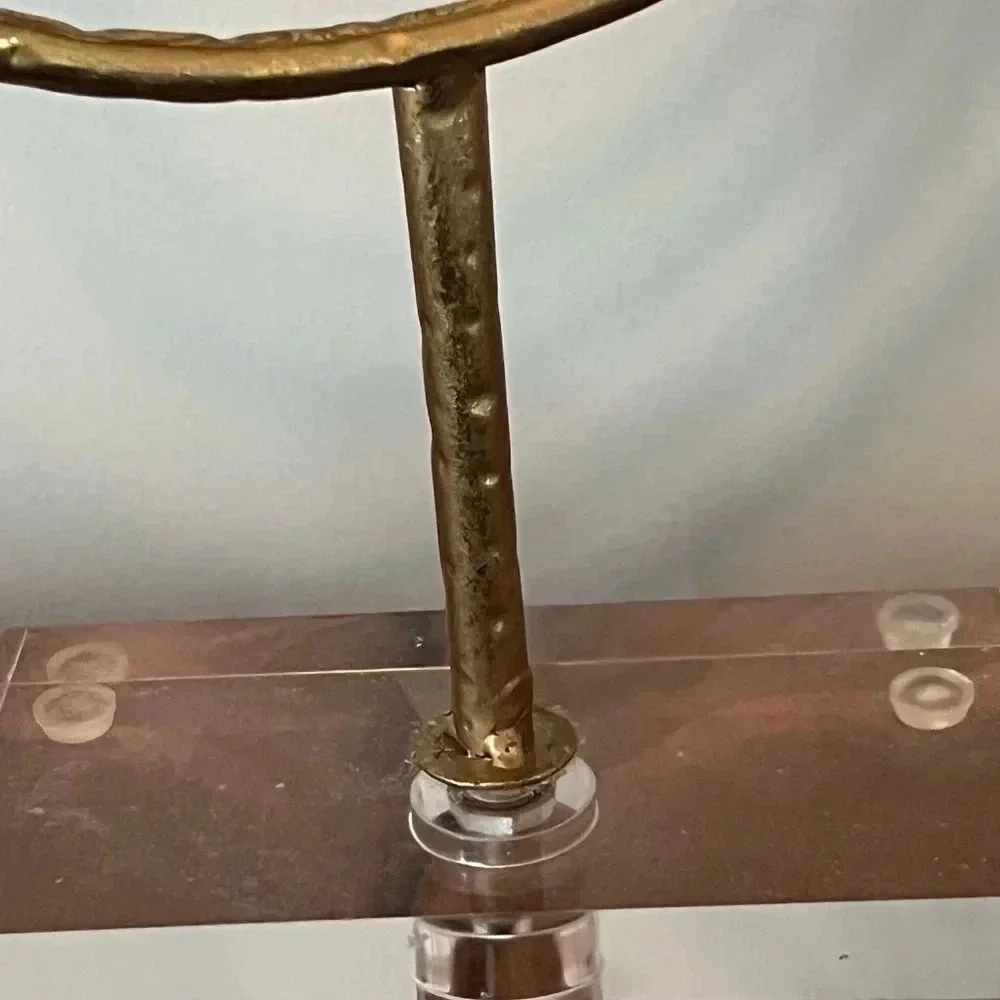 DECORATIVE ABSTRACT METAL ROSE GOLD SPEAR SCULPTURE - Picture 5 of 10